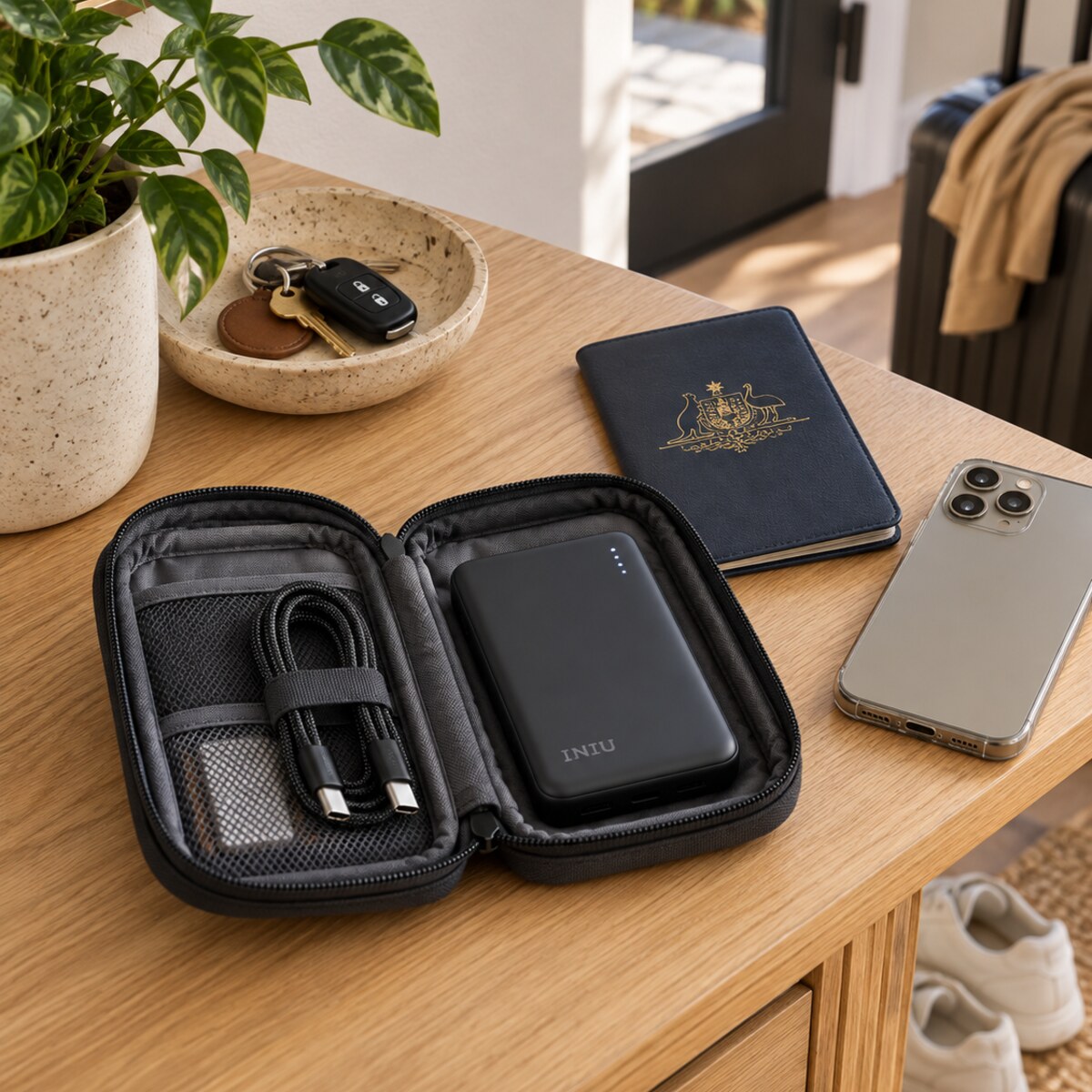 Nooklyne illustration for One Power Bank Ready to Travel