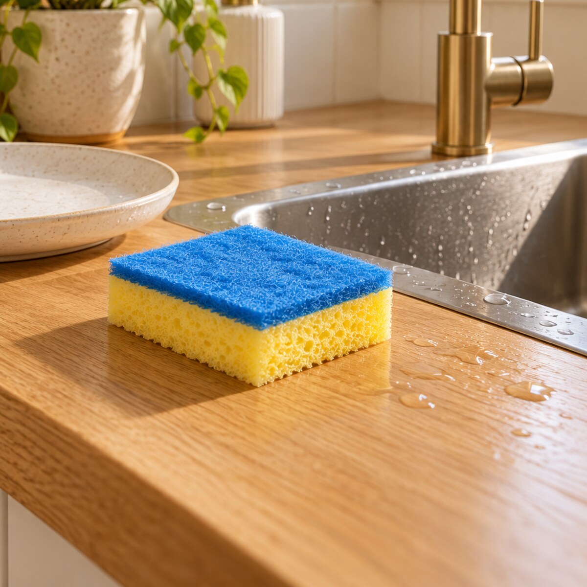Nooklyne illustration for One Sponge, Two Cleaning Sides