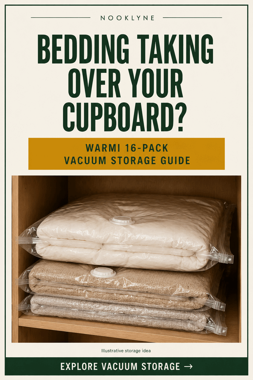 Nooklyne illustration for Bedding Taking Over Your Cupboard?